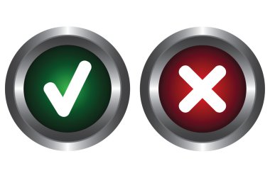 Two buttons with symbols clipart