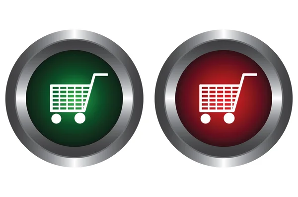 stock vector Two buttons with trolley