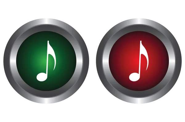Two buttons with notes — Stock Vector