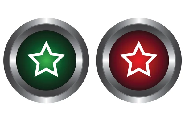 Dois botões com estrelas — Vetor de Stock