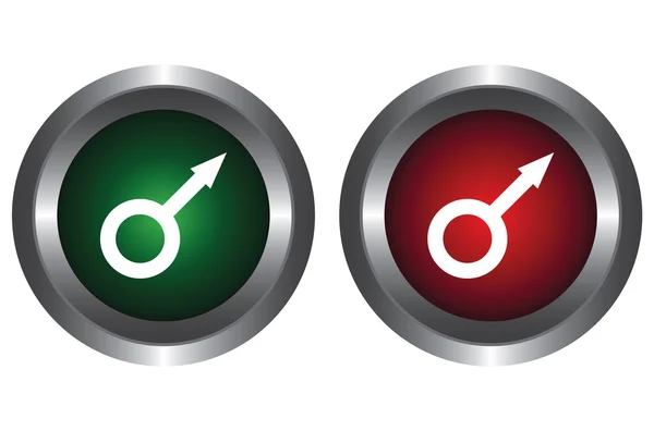 Две кнопки с символом Марса — стоковый вектор
