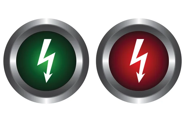 两个按钮与高电压的符号 — 图库矢量图片