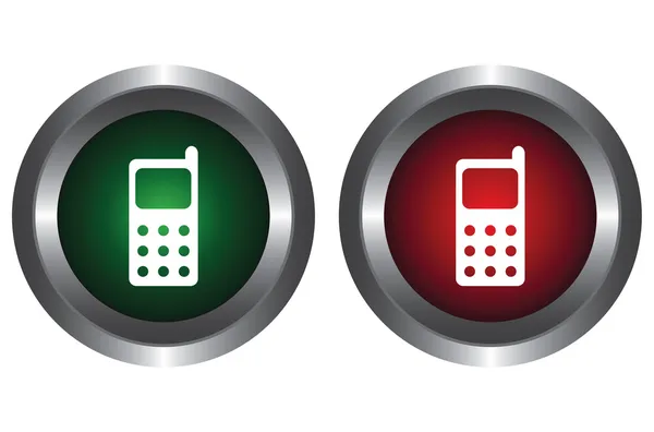Dvě tlačítka s mobilní telefon — Stockový vektor