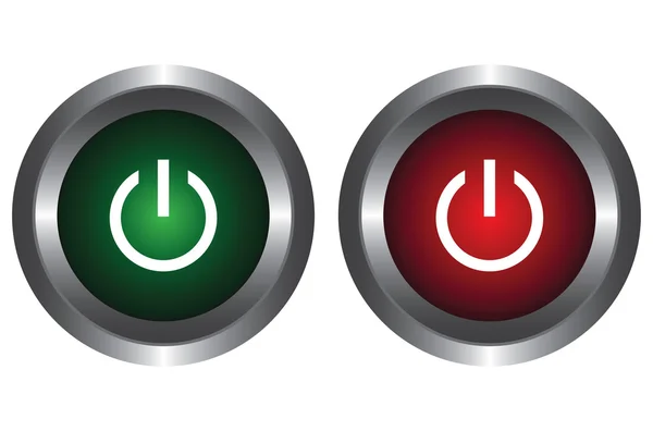 Due pulsanti con simbolo di alimentazione — Vettoriale Stock
