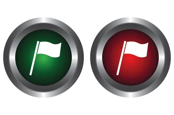 Deux boutons avec drapeau — Image vectorielle