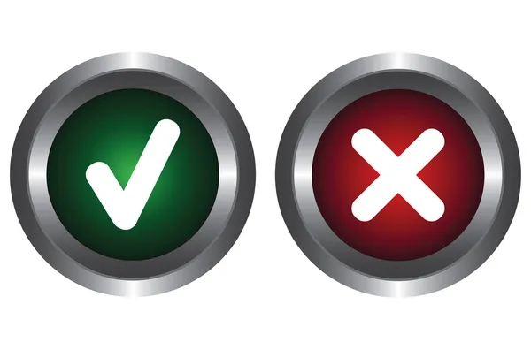 Two buttons with symbols — Stock Vector