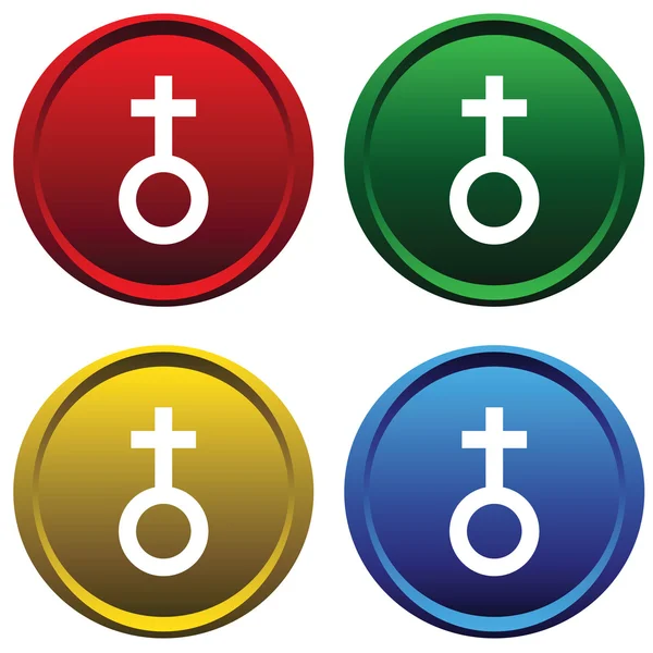 金星のシンボルとプラスチックのボタン — ストックベクタ