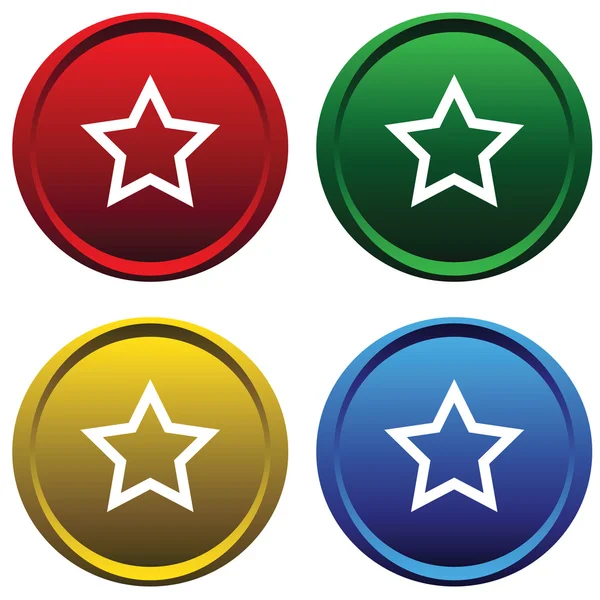 Plastic buttons with a stars — Stock Vector
