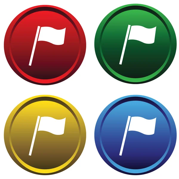 Four buttons with a flag — Stock Vector