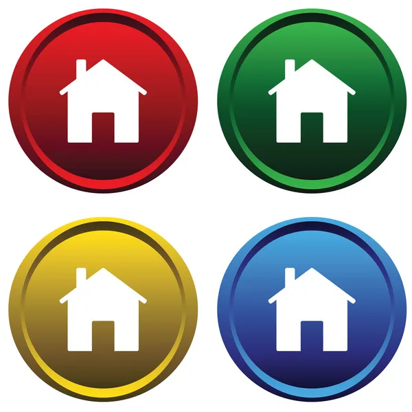 Two plastic buttons with the house — Stock Vector