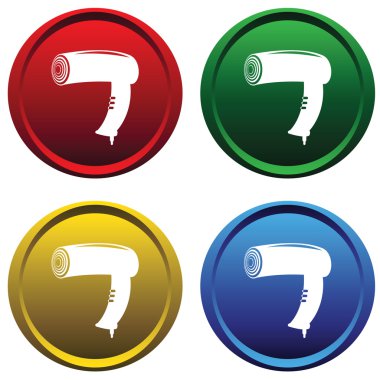 Plastic buttons with a hairdryer clipart