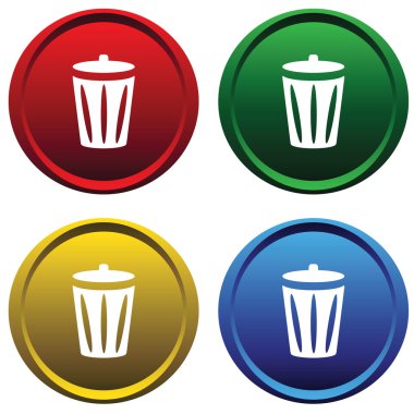 Plastic buttons with recycle bin clipart