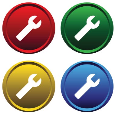 Plastic buttons with a tool clipart