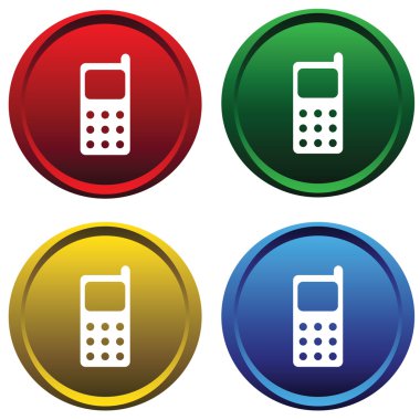 Four buttons with a cell phone clipart