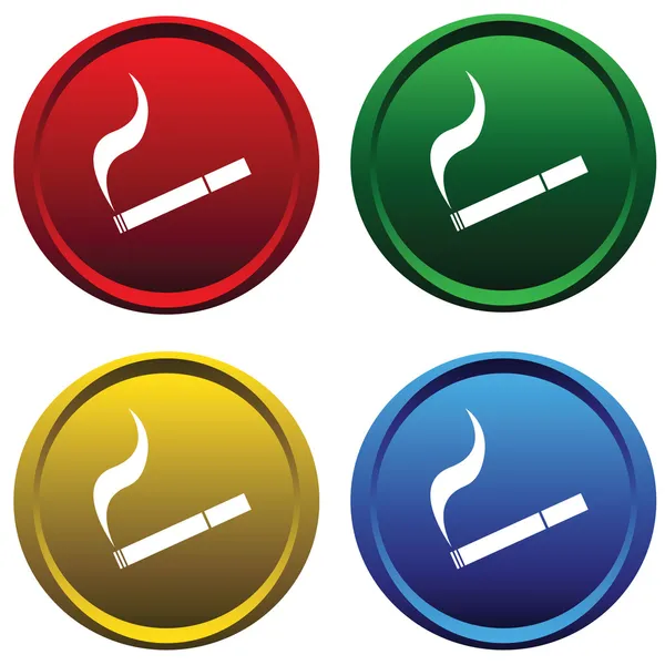 stock vector Four buttons with a cigarette