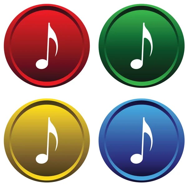 Two plastic buttons with a notes — Stock Vector