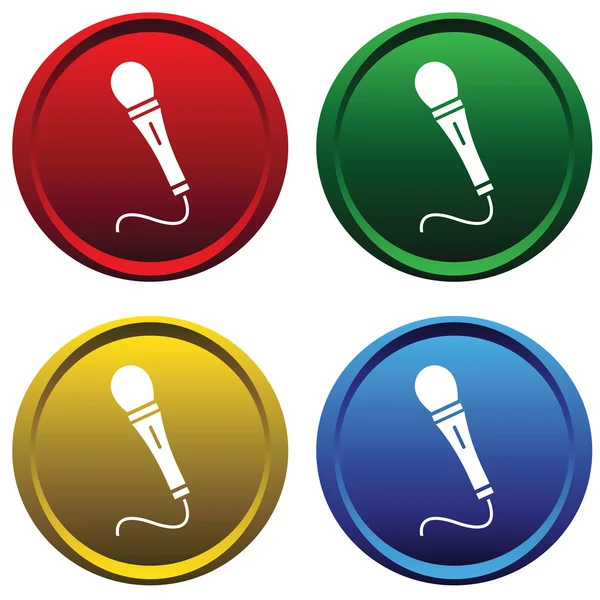 stock vector Plastic buttons with a microphone