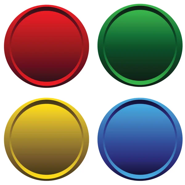 Four plastic buttons — Stock Vector