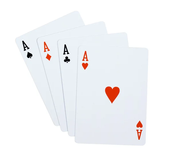 Four aces on white background — Stock Photo, Image