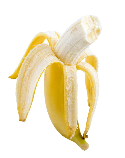 Jeden dojrzały banan na białym tle — Zdjęcie stockowe