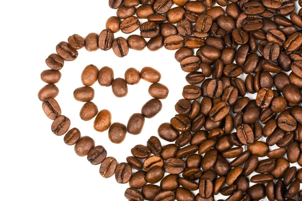 Me encanta el café. Corazón y café — Foto de Stock