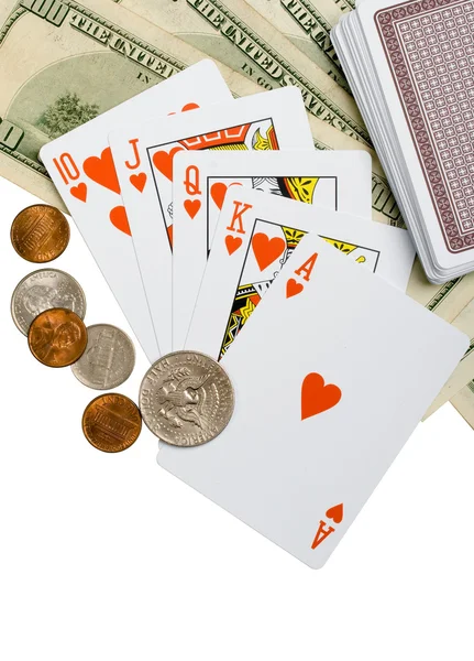 Money and Cards on white background — Stock Photo, Image