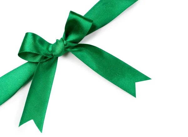 Beautiful green bow on white background — Stock Photo, Image