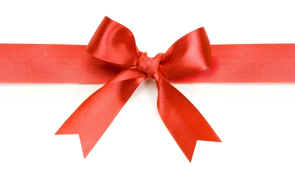 Beautiful red bow on white background — Stock Photo, Image