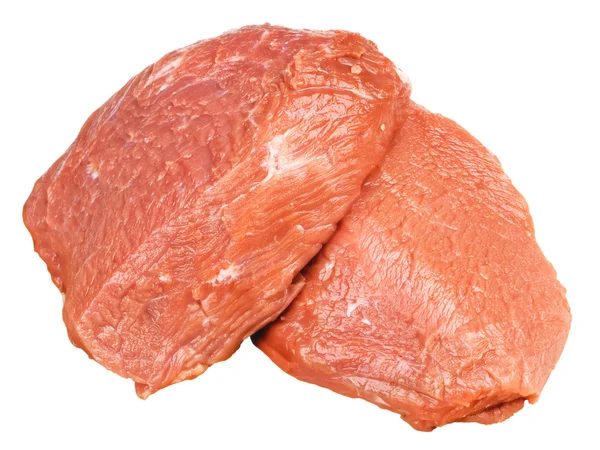 一块新鲜的肉，在白色背景上 — 图库照片