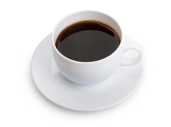 Una taza de café tallado en un fondo blanco — Foto de Stock