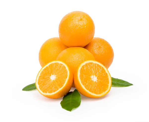 흰색 바탕에 여러 오렌지 — 스톡 사진