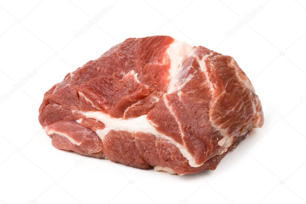 Piece of fresh meat on white background