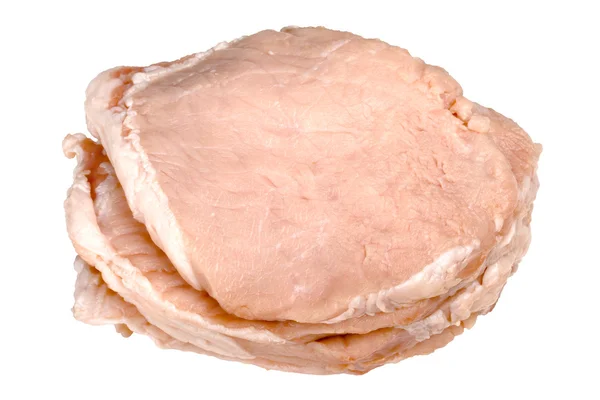 Шматочок свіжого м'яса на білому тлі — стокове фото