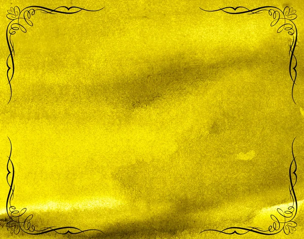 Altın kağıt ve köşe çerçeve arka plan — Stok fotoğraf