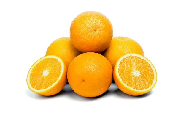 Апельсини на білому тлі — стокове фото
