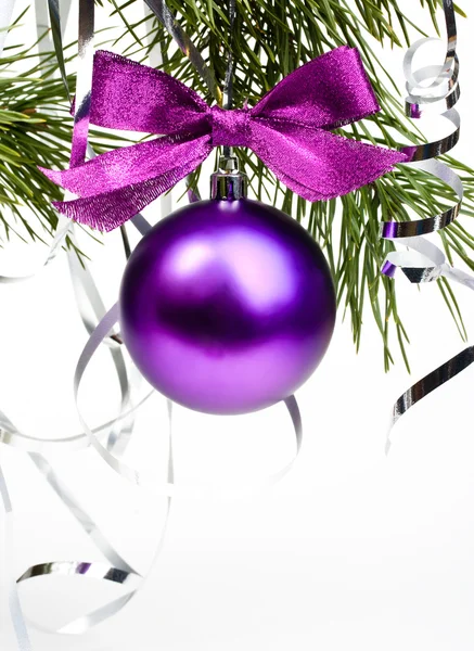 Violette Weihnachtskugel — Stockfoto