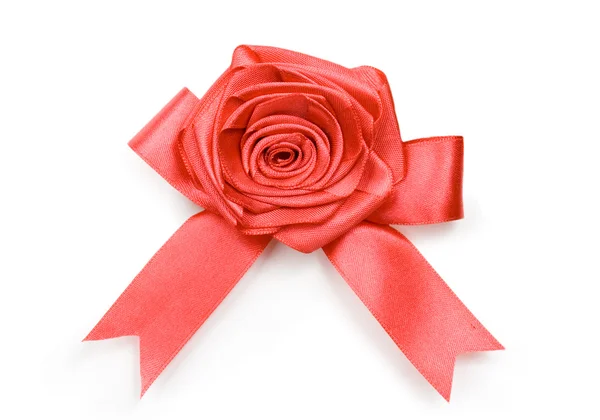 Beautiful red bow and rose — Stock Photo, Image