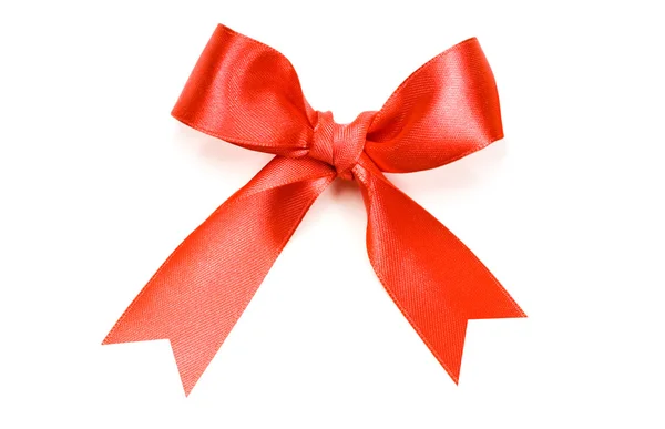 Beautiful red bow on white background — Stock Photo, Image