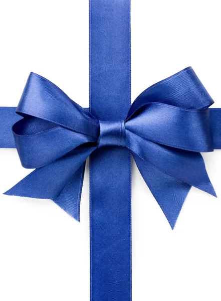 Beautiful blue bow on white background — Stock Photo, Image