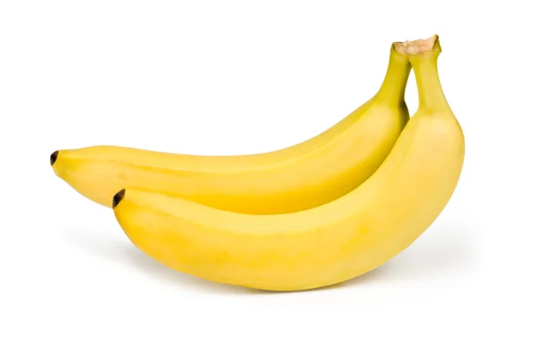 Två bananer på vit bakgrund — Stockfoto