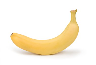 Two ripe banana on white background