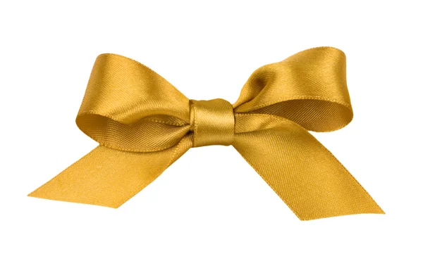 Beautiful gold bow on white background — Stock Photo, Image