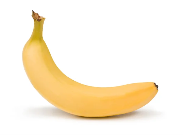 Banana madura sobre fundo branco — Fotografia de Stock