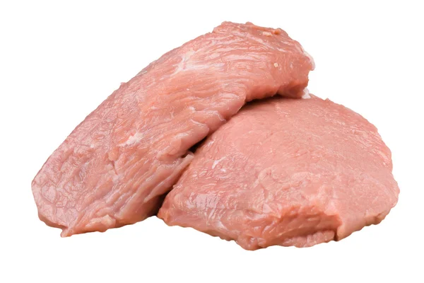 Carne cruda su sfondo bianco — Foto Stock