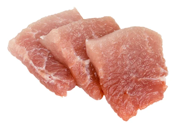 Rått kött på vit bakgrund — Stockfoto