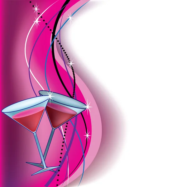 Backgrond avec deux cocktails — Image vectorielle