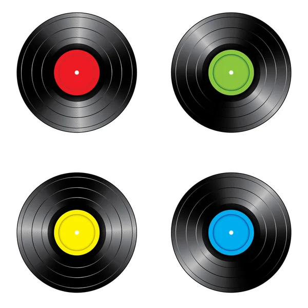 Set of vinyl records — Stock Vector