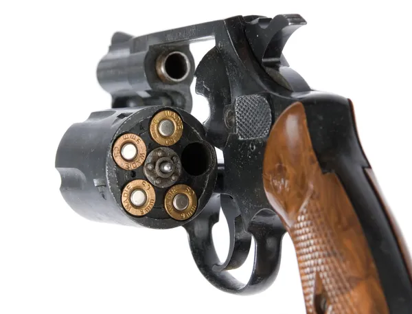 Револьвер з кулями — стокове фото