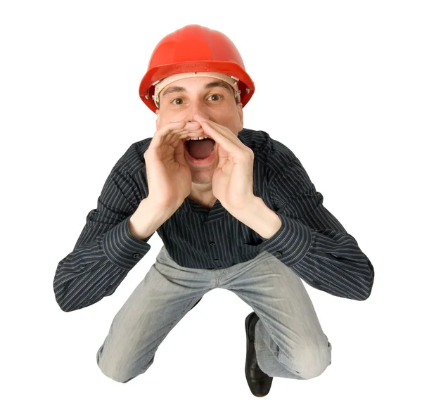 Trabalhador gritando — Fotografia de Stock