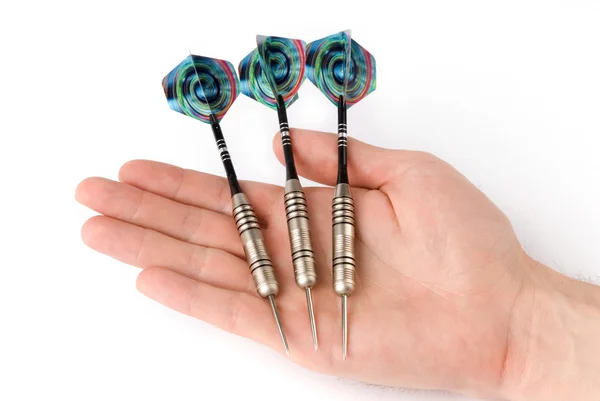 Arrows darts in a hand — Stock Photo, Image